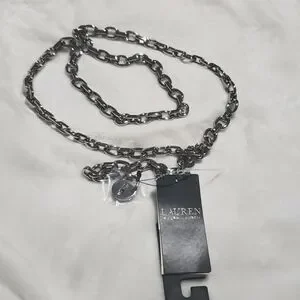 LAUREN RALPH LAUREN PADLOCK SILVER CHAIN BELT Lauren Ralph Lauren | Accessories | Lauren Ralph Lauren  main image 2